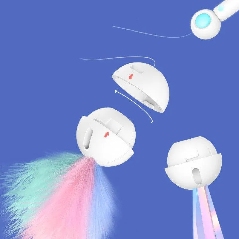 2-In-1 Extendable Cat Wand Toy With Laser Teaser And Feather Replacements by Dog Hugs Cat