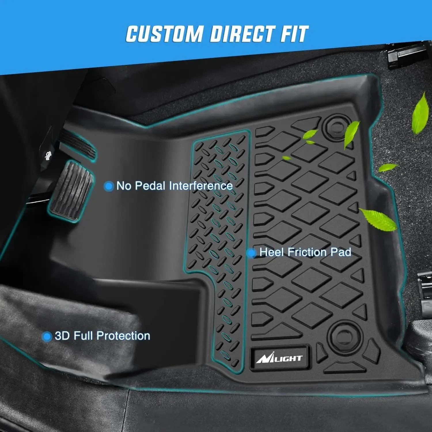 2021-2025 Chevrolet Tahoe/GMC Yukon/Cadillac Escalade 2nd Row Bench Seat TPE Floor Mats