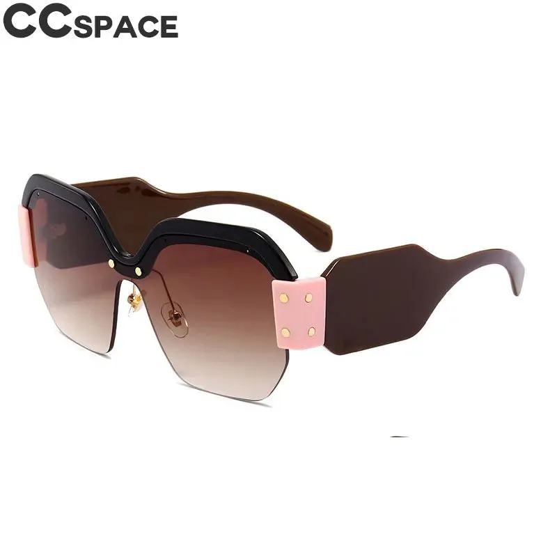 45341 Square Sunglasses Women Cat Eye Rivet Purple Half Frame Glasses Designer Fashion Shades