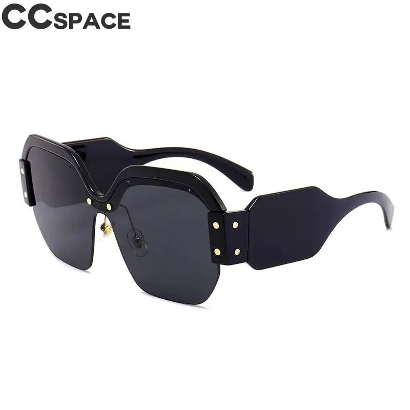45341 Square Sunglasses Women Cat Eye Rivet Purple Half Frame Glasses Designer Fashion Shades