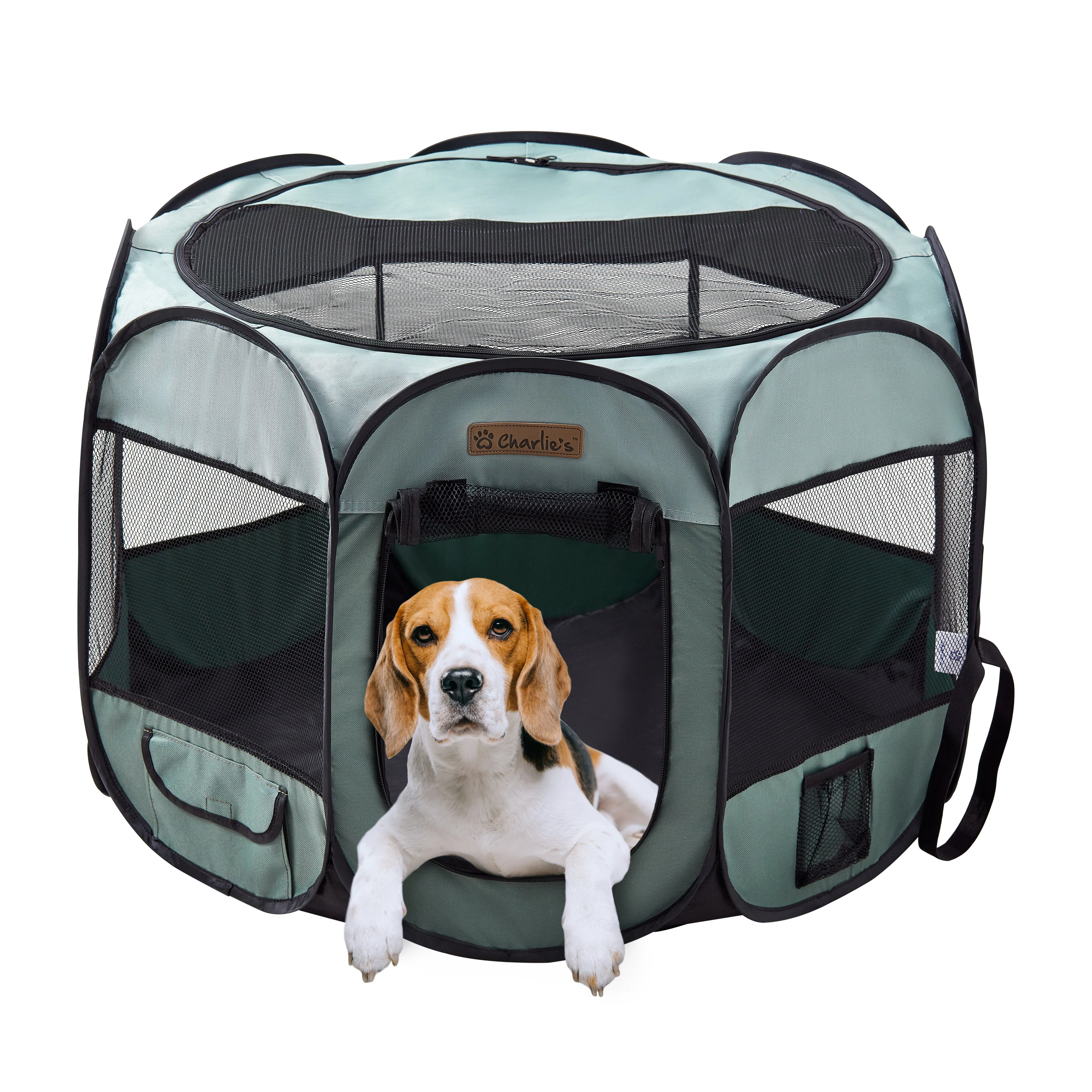 Adventure Pet Playpen Foldable Portable Crate Sage