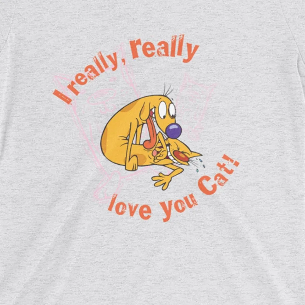CatDog Really Love You Cat Women's Short Sleeve T-Shirt
