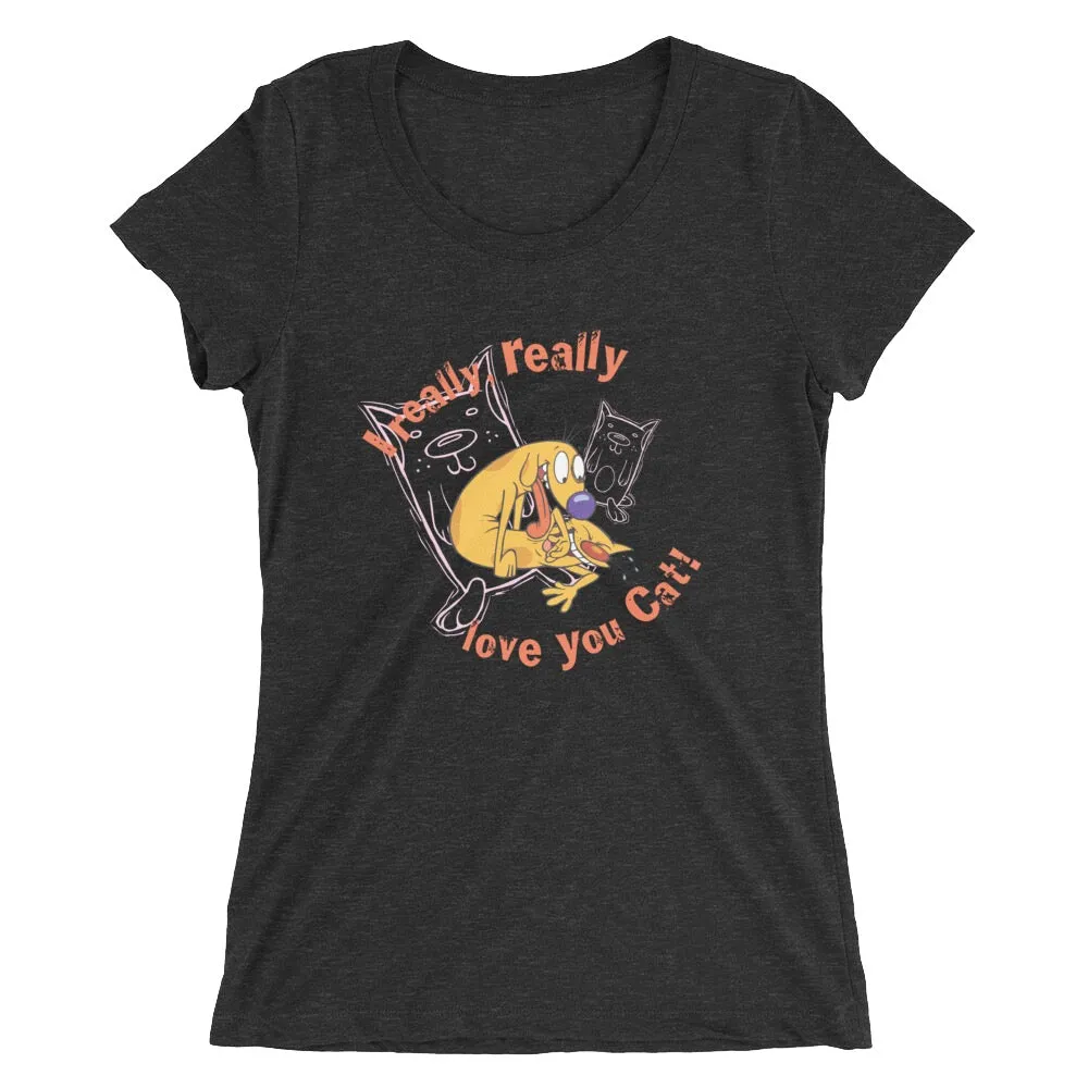 CatDog Really Love You Cat Women's Short Sleeve T-Shirt