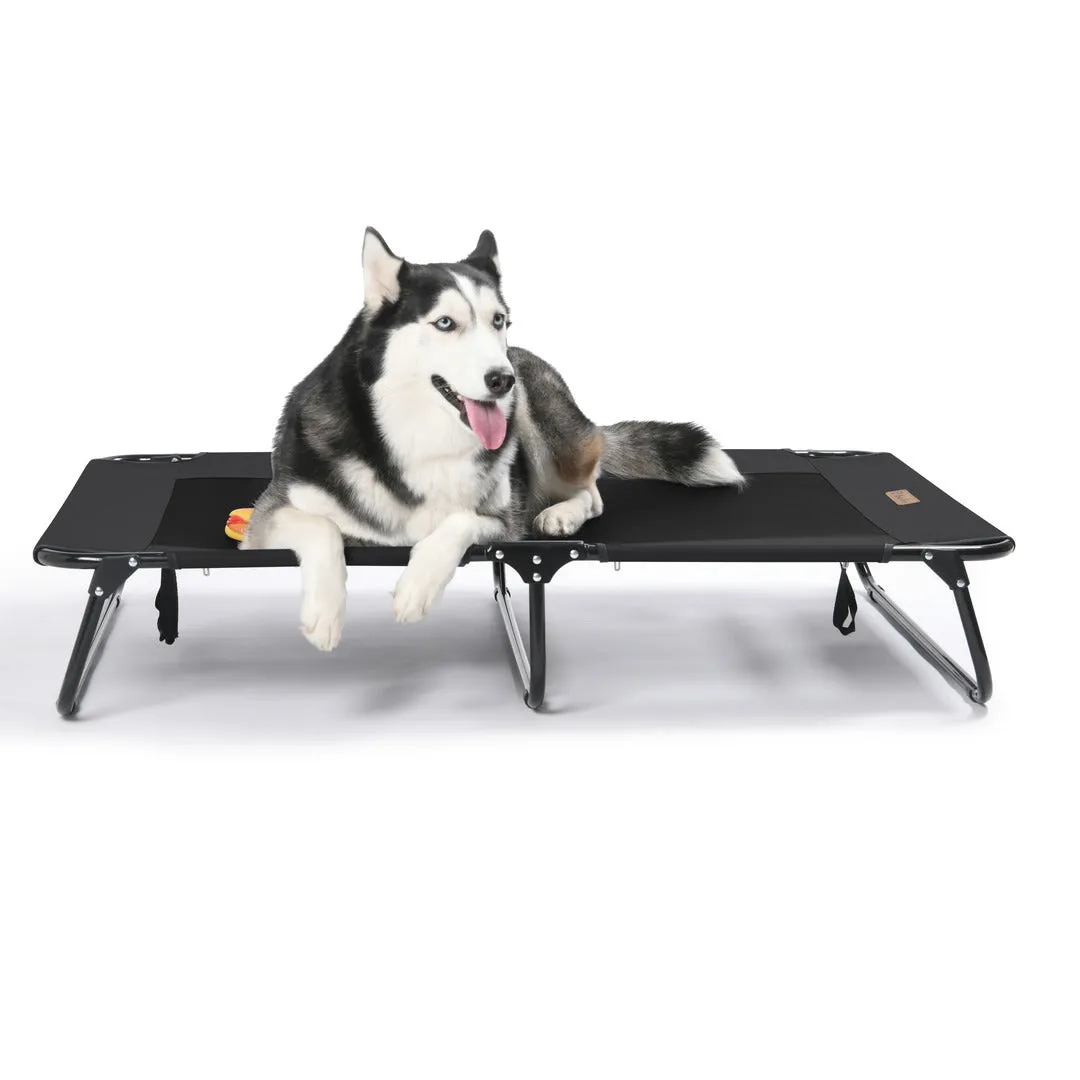 Charlie's Adventure Foldable Travel Trampoline Dog Bed 107x61x20cm Large Black