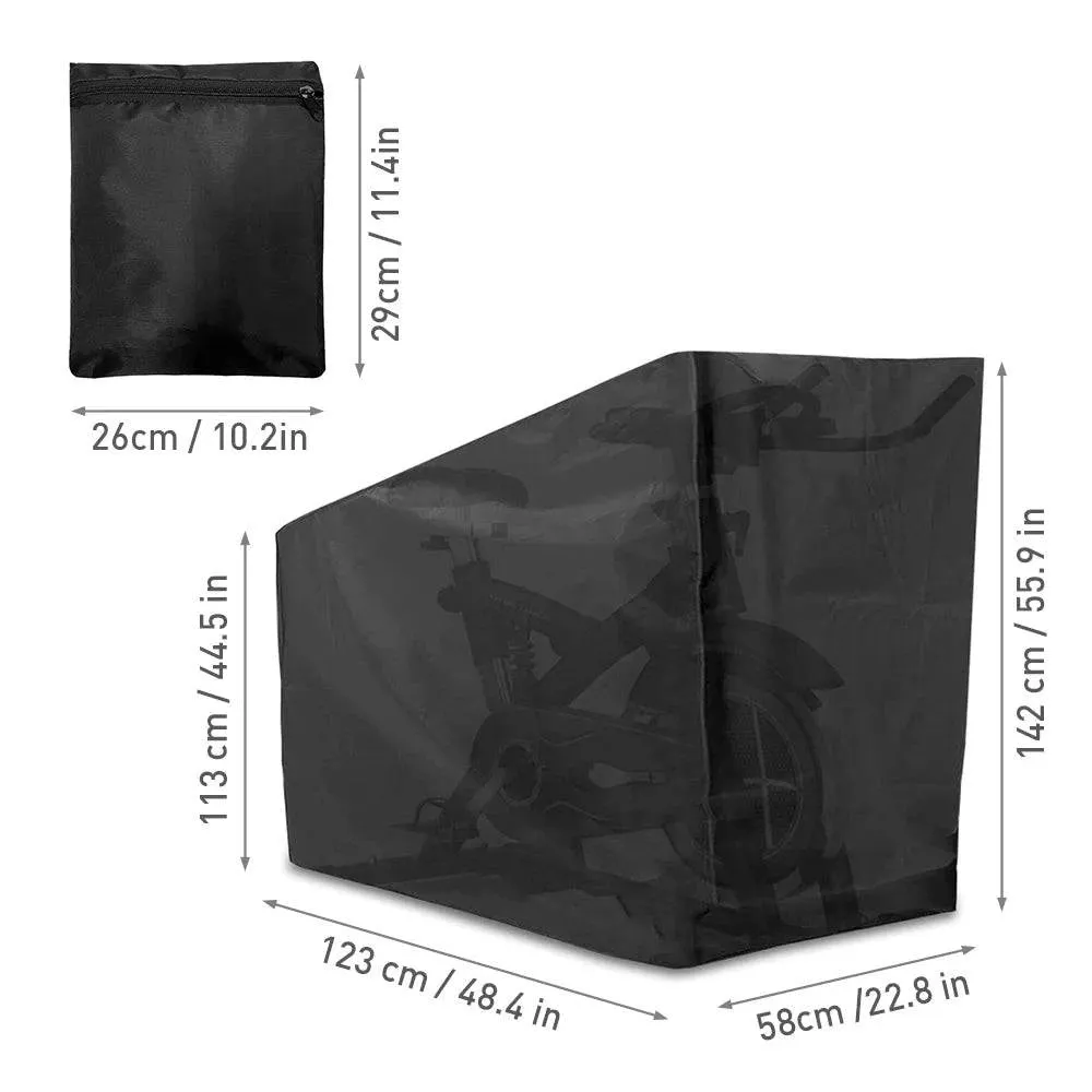Exercise Bike Cover Static Bicycles Folding Protective Shield Dustproof Waterproof Spinning Bicycle Bike Covers for Home Cycling