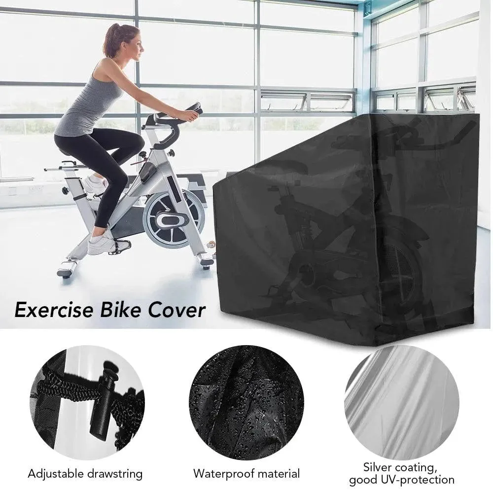 Exercise Bike Cover Static Bicycles Folding Protective Shield Dustproof Waterproof Spinning Bicycle Bike Covers for Home Cycling