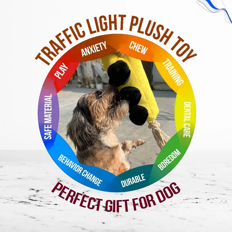 Goofy Tails 4 in 1 Traffic Light Plush Toy For Dogs | Crinkle Toys For Puppy | Rope Toys For Dogs