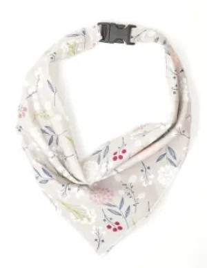 Gray Floral Pet Bandana, Pet Scarf, Gray Floral Dog Bandana