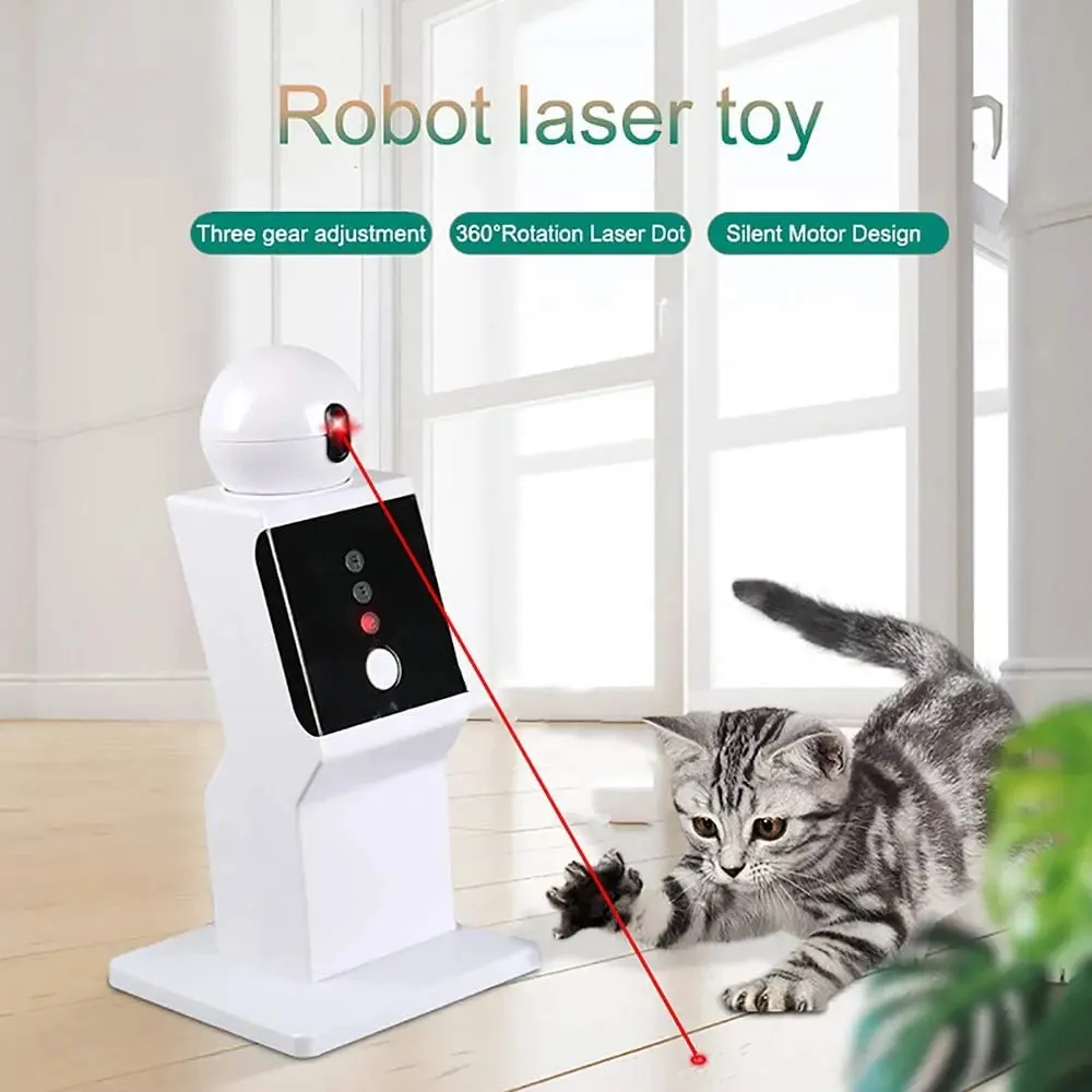 Interactive Laser Cat Toy - Automatic 360° Rotating Laser