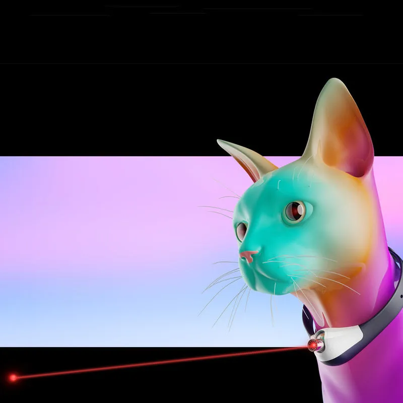 Interactive Pet Laser Toy Adjustable Wearable Electric Cat Laser Collar-USB Rechargeable