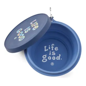 Life is Good. Vintage Stack Silicone Travel Bowl with Lid