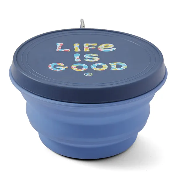 Life is Good. Vintage Stack Silicone Travel Bowl with Lid