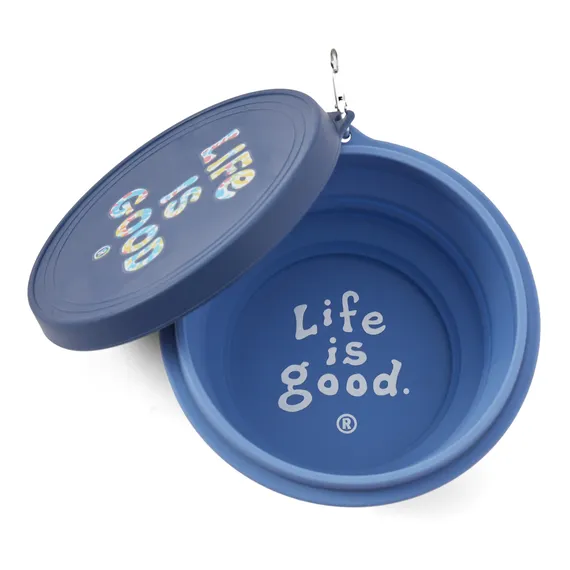 Life is Good. Vintage Stack Silicone Travel Bowl with Lid
