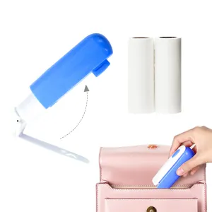 Mini Portable Lint Roller for Clothes Pet Hair Travel Size Pocket Lint Roller Refillable Sticky Roller with Extra Refills Foldable Lint Roller 90 Sheets Travel Essentials