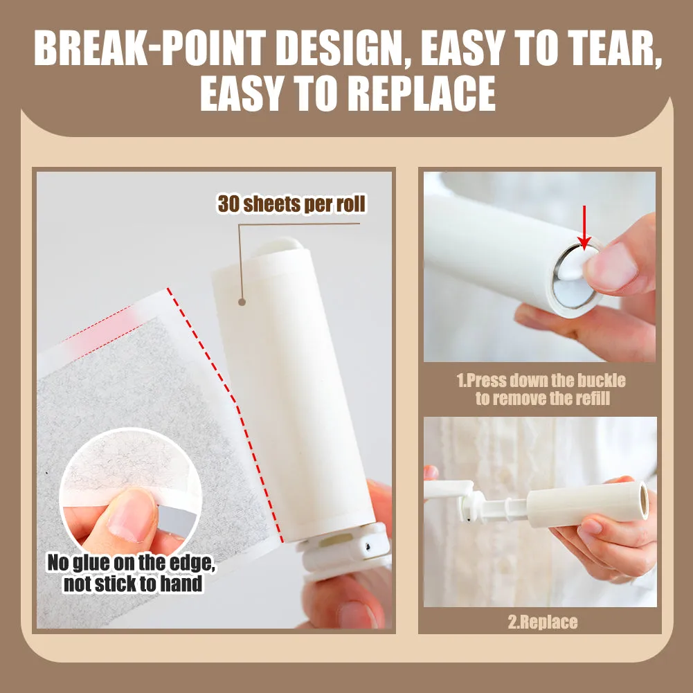 Pocket Lint Roller for Pet Hair Travel Size Sticky Roller for Clothes Refillable Lint Roller Foldable Small Lint Roller Travel Size with Extra Refills, Green 90 Sheets FuKuEn