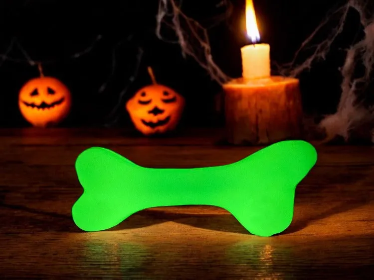 PUP-X Synthetic Rubber Chewing & Floating Bone Toy - Glow in the Dark