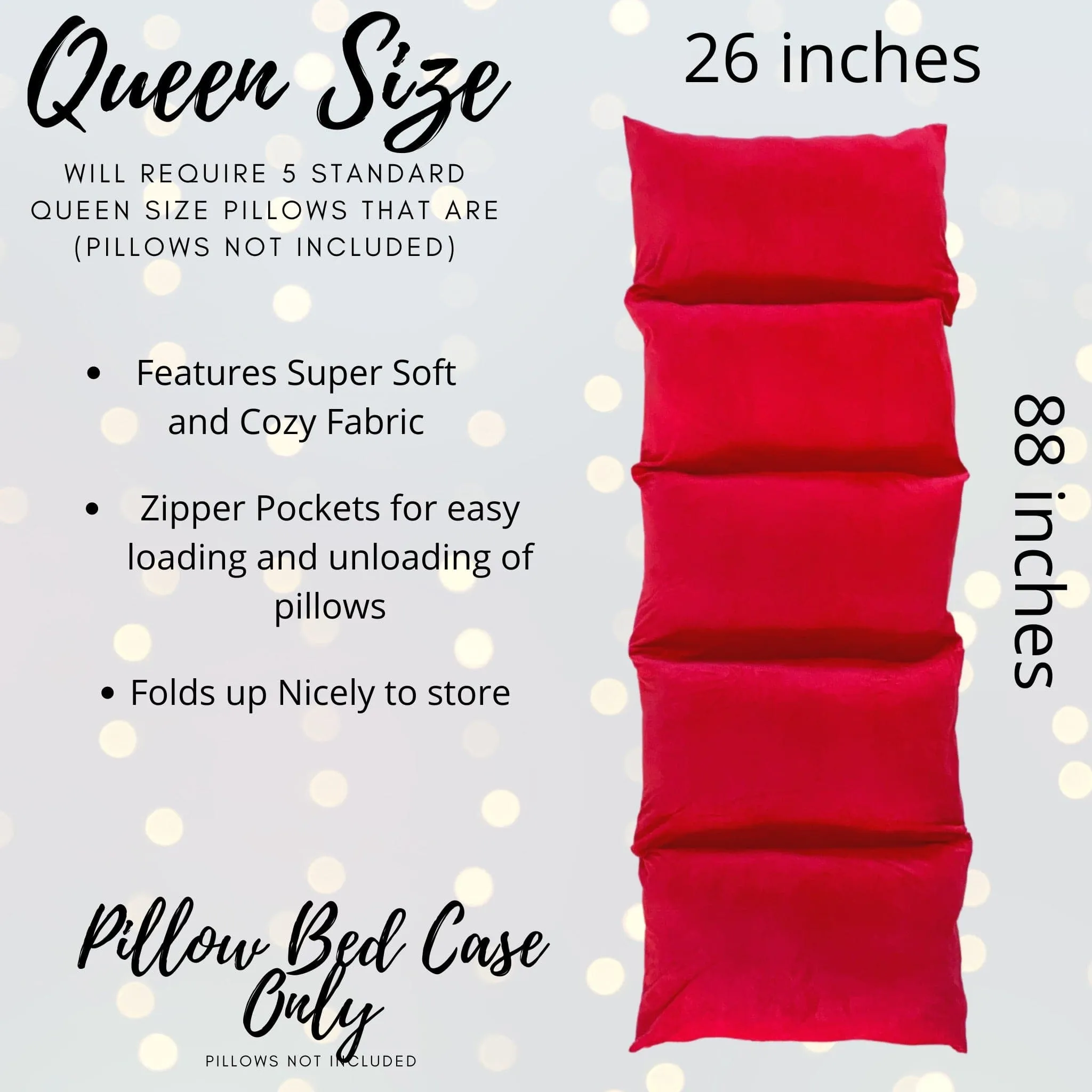 Red Pillow Bed, Pillow Bed Floor Lounger