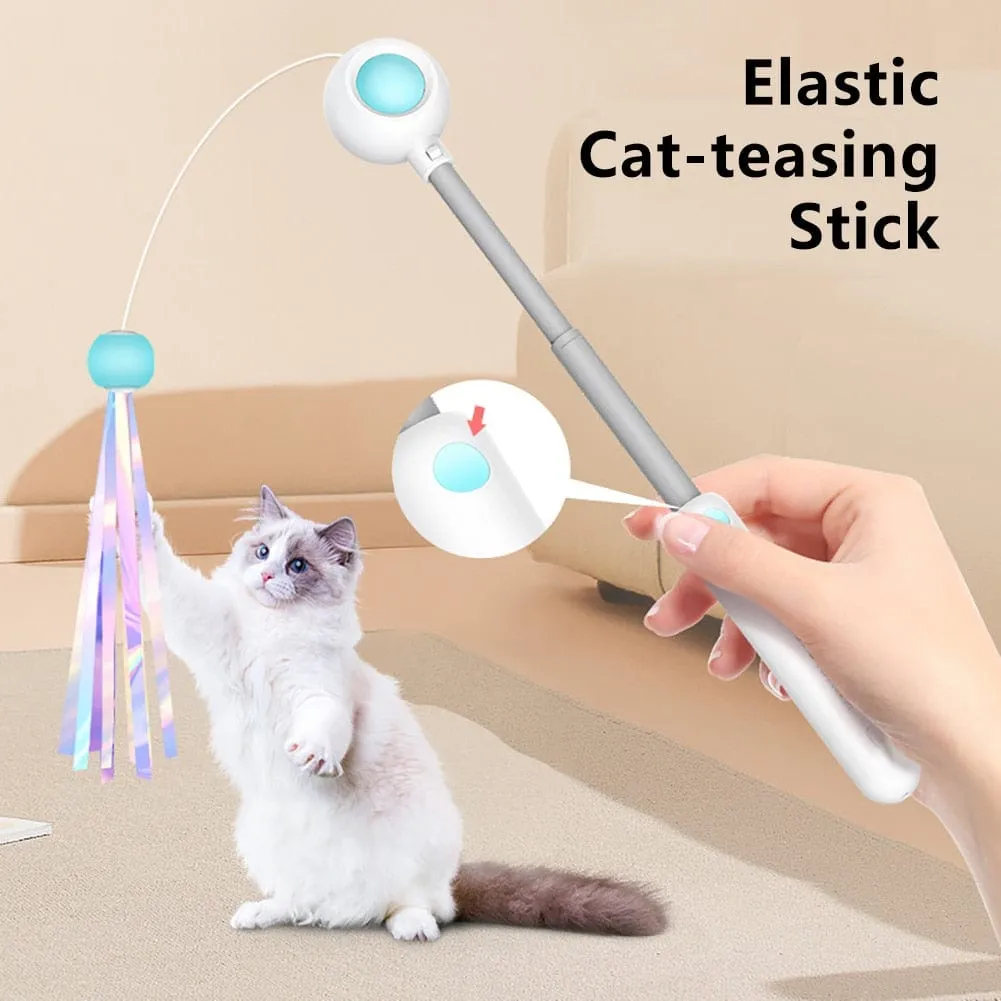 Retractable Feather Cat Teaser Toy