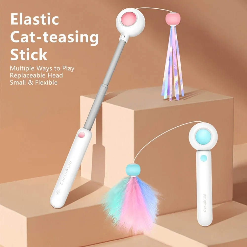 Retractable Feather Cat Teaser Toy