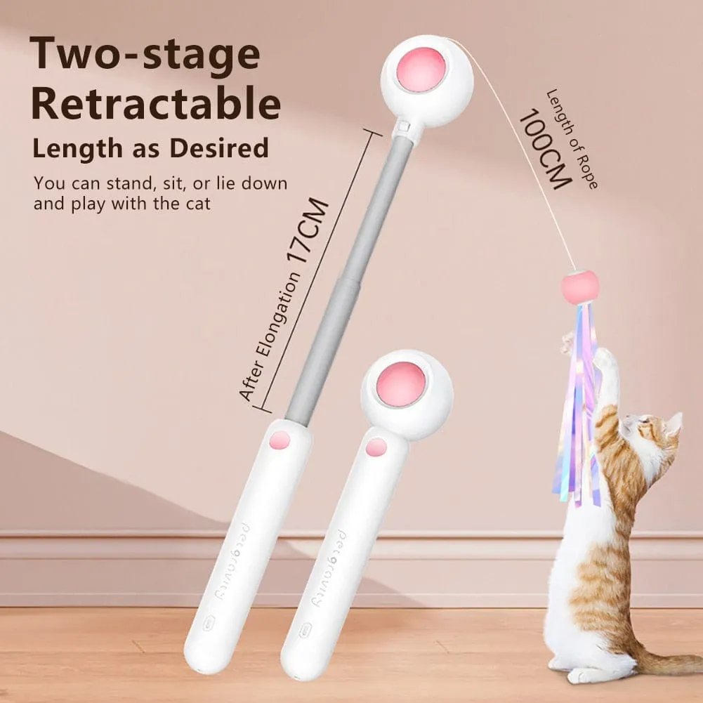 Retractable Feather Cat Teaser Toy