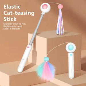 Retractable Feather Cat Teaser Toy