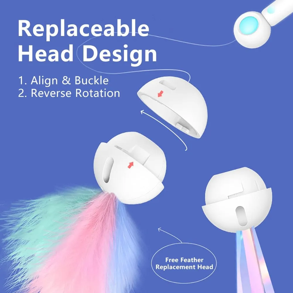 Retractable Feather Cat Teaser Toy