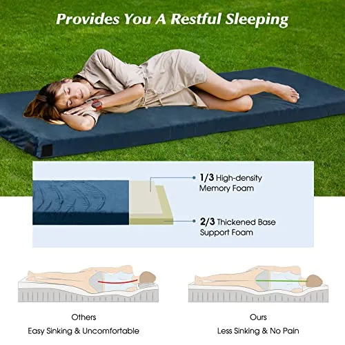 Safstar Memory Foam Camping Mattress, Roll Up Travel Mattress