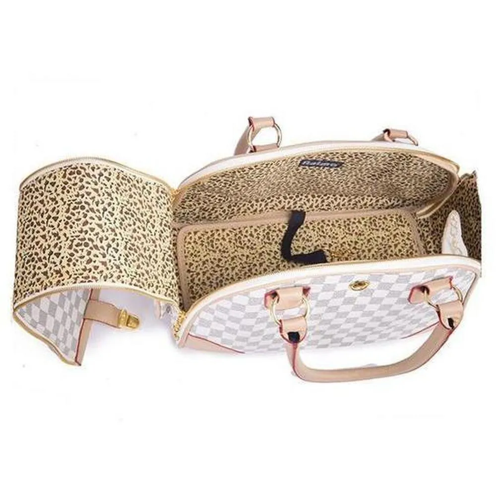 Stylish Checkered Tote Pet Carrier