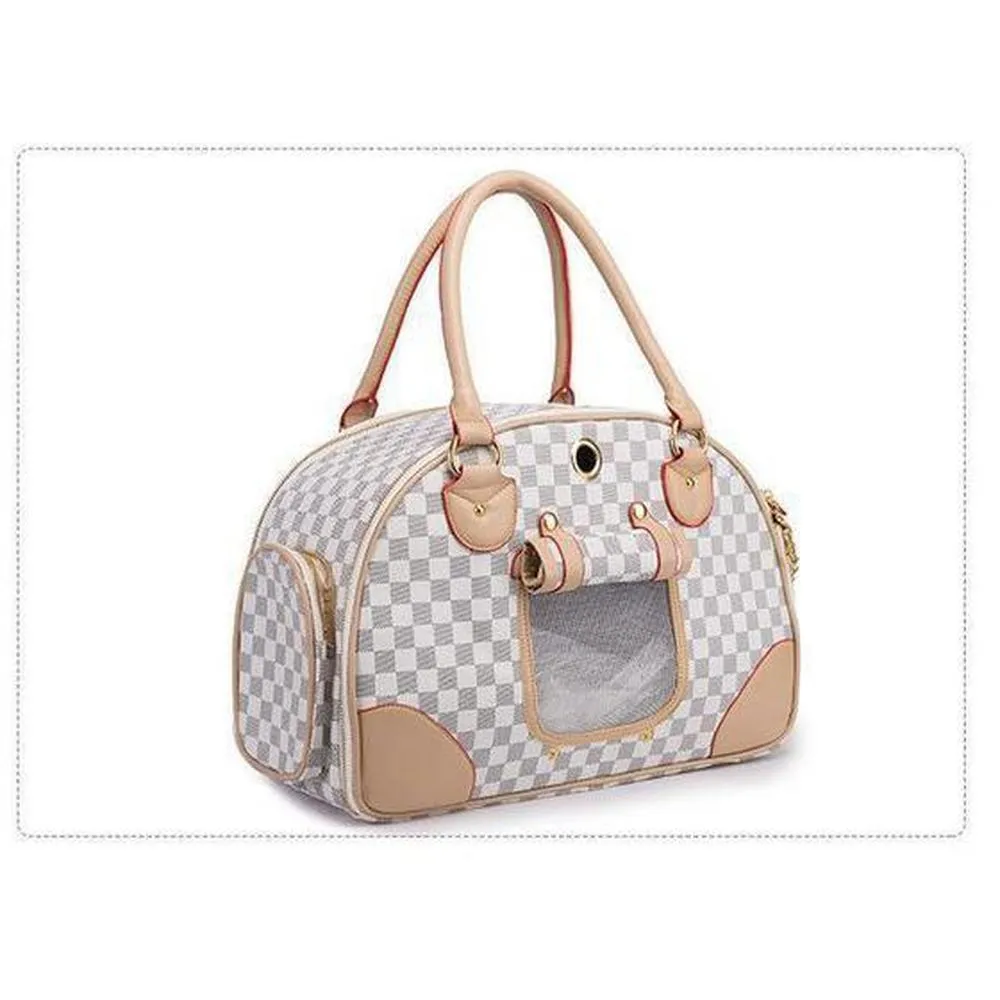 Stylish Checkered Tote Pet Carrier