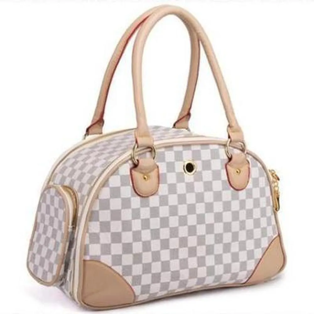 Stylish Checkered Tote Pet Carrier