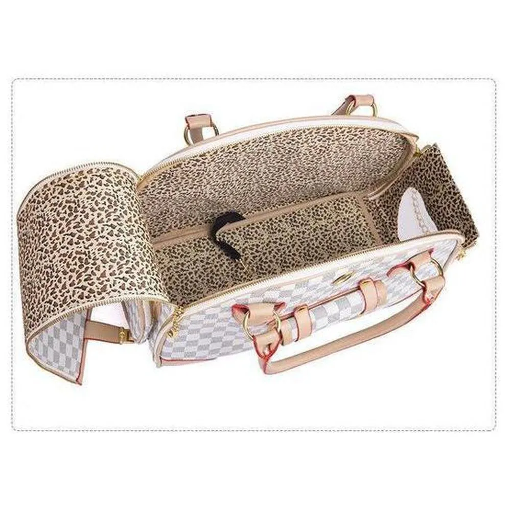 Stylish Checkered Tote Pet Carrier