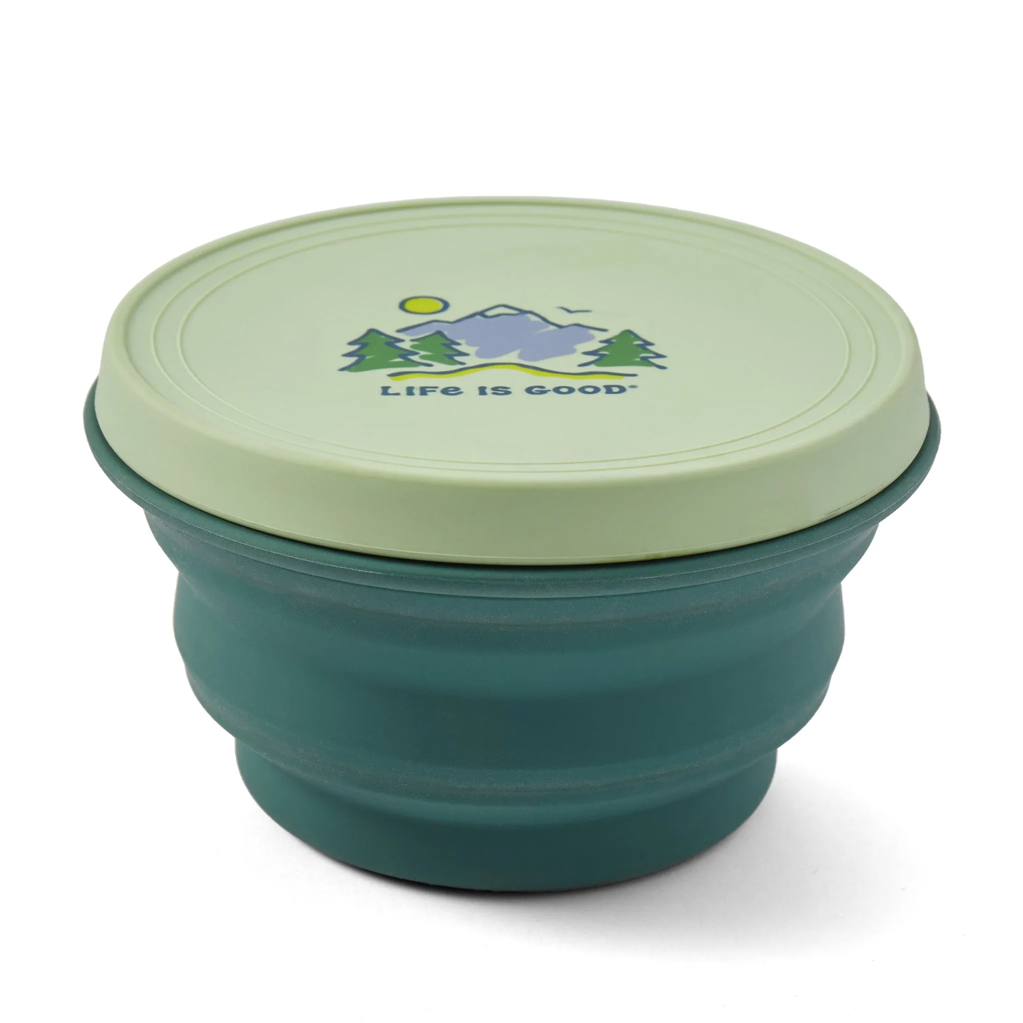 Vintage Mountains Silicone Travel Bowl with Lid